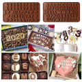 Miniatyrbillede 5 af 5: Diamant Hjerte Kærlighedsform Kageform Chokoladeform Alfanumerisk Silikoneform Træhammer Diy Bageværktøj Alfanumerisk 7stk