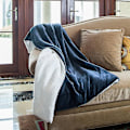 Miniatyrbillede 2 af 5: Nanpiper Sherpa tæppe - varmt tæppe til vinteren - super blødt og fuzzy flannel fleece fløjls plys sofa tæppe (grå)