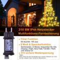Miniatyrbilde 3 av 5: Julepynt 400 LED juletrær lysnett lysgardin fe lys belysning, 25 LED * 16 strimler, 8 moduser, 31 V sikker spenning, timer
