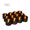 Miniatyrbillede 1 af 4: LED-timerlys, 12 stk. LED-lys, flammefri flimrende lys