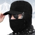 Miniatyrbilde 2 av 6: Herre Dame Hatt Vinter Fuskepelsfôr Caps med Øreklaffer Varm Lue for Snowboard Motorsykkel Camping Vandring Sykling