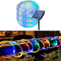 Miniatyrbillede 2 af 3: Led-strimmel udendørs solcellelys, vandtæt 100led 8 tilstands tape rør kobbertråd reb solguirlandelys til have hjem fest bryllup juledekoration