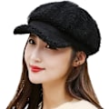 Miniatyrbillede 1 af 5: Sort Dame Beret Huer Fransk Stil Uld Bereter Damer Klassisk S