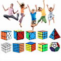 Pikkukuva 4 / 4: Nopeuskuutiosarja, taikakuutiopaketti 2x2 3x3 4x4 5x5 pyramidi - Palapelit Kuutiolelut Lahjasetti 10 kpl