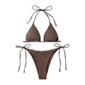 Miniatyrbild 1 av 5: Bikiniset Dam Baddräkt för Klubbar Vattenaktiviteter Semester Spa (Kaffe L) Coffee L