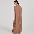 Miniatyrbillede 3 af 5: Kvinde Strand Bluse Broderet Strand Kjole Lang Kjole Cover-up Kjole Sommerkjoler Kaffe