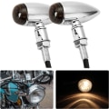 Miniatyrbillede 1 af 5: 2x Blinklys til motorcykel, blinklys, ravfarvet lys, kugleform, 12V