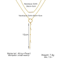 Miniatyrbillede 3 af 5: 2 stk. Boho Circle Bead Halskæde Guld Lang Kæde Halskæde Tiny Pear
