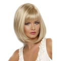 Miniatyrbild 5 av 5: Peruk dam kort rakt ljusblond kemisk fiber peruk set, blond peruk set