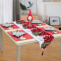 Miniatyrbilde 5 av 5: 1 stk julebordløper - bomullslindekorasjon - klassisk matte for Dini
