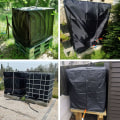 Miniatyrbillede 4 af 5: Vandtankbeskyttelsesdæksel, til 1000l Ibc-beholderdæksel, 210d fortykket Oxford-klud, sølvbelægning indvendigt vandtæt støvtæt