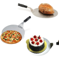 Miniatyrbilde 4 av 5: Rund pizzaskuffe i rustfritt stål med sklisikkert håndtak, ideell for