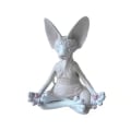 Miniatyrbild 5 av 5: Sphynx katt mediterar samlarobjekt miniatyr Buddha figurin djurmodell docka leksaker hårlös prydnad vit