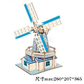 Miniatyrbild 1 av 5: 3D-trämodellpussel för barn Träpussel DIY-leksaker Presentset Modell Träkonstruktionssats (väderkvarn)