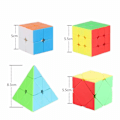 Miniatyrbild 2 av 3: Speed ​​Cube Set, Cube Bundle 2x2 3x3 Pyramid and Skew Speed ​​Cube Magic Smooth Cube Pusselleksak för barn [4-pack]