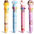 Miniatyrbillede 1 af 4: 4 Multicolor Retractable Rolling Ballpoint Pens, 10 Colors Pen 0.