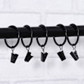 Miniatyrbillede 2 af 5: 20 stk rustfrie gardinringe med metalgardinkrogclips