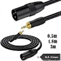 Miniatyrbillede 5 af 5: 3,5 mm TRS til 3-pin han stereo kabel, 1/8\" TRS stereo til 3-pin han mikrofon kabel ubalanceret konverter 180cm