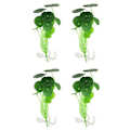 Miniatyrbillede 2 af 3: 4 stk. Simulations Lotusblad Akvarium Ornamenter Plastik Fisketank Dekoration