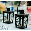 Miniatyrbilde 4 av 5: 2 stk. sorte glasslykter for bakke/oppheng, bærbare glasslykter,
