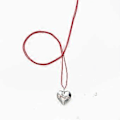 Pikkukuva 4 / 5: Sydänkaulakoru Säädettävä Solmu Choker Ketju Säädettävä Kaulaketju Muoti Minimalistinen Korut Kaulan Lisävaruste Lahja transparent color Red