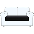Miniatyrbillede 1 af 5: (Sort, 2 sæder) Sofa sædebetræk, 1 stykke sofa pudebetræk Pr