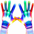 Miniatyrbild 1 av 5: LED-handskar barn vuxna, LED-blinkande handskar fingerglöd 6 modeller, nyhetsleksaker pojkar flickor födelsedag halloween jul karneval presenter