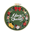 Miniatyrbild 4 av 5: Jul Broderikit Handbroderi Hantverksset inklusive Trådar Båge Nålpoint Korsstygn Kit för Vuxna Julklapp() Christmas Wreath A