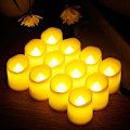 Miniatyrbilde 3 av 3: 24 stk LED-lys LED-teljus Flammeløse lys Ekte voks Elektriske lys