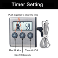 Miniatyrbilde 2 av 5: Høy presisjon grill metall jern skall mat digital display termometer utendørs grill termometer timer-50 grader--250 grader