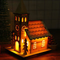 Miniatyrbillede 2 af 5: Træ Julelandsby LED-belysning Træ Julehus, Sno
