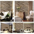 Pikkukuva 2 / 5: PVC-levy itseliimautuva seinäpaneeli 3D-paneeli 45CMX10M Retro Stone Brick