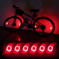 Miniatyrbillede 1 af 4: 6 stk. cykelhjul varme hjul eger lys, blinkende LED neon lys cykel cykling dæk eger sikkerhed advarselslys rød