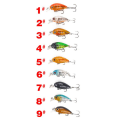 Miniatyrbild 1 av 4: Fiskedrag, 2 st hårda plastbete fiskekrokar 3d konstgjorda fiskdrag, Wobbler konstbete 4,5 cm（9 st）