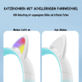 Miniatyrbilde 6 av 8: Kattørehodetelefoner for barn (trådløs Bluetooth, fargede LED-er, B