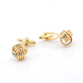 Miniatyrbillede 1 af 4: Guld stegte dej twirls bil blomst manchetknapper metal omgivende multi line stegte dej twirls manchetknapper knude manchetknapper