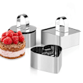Miniatyrbillede 5 af 5: 4 stk. Kageringe Runde Kageforme Bage Rustfrit Stål Kageringe Mousseforme Dessertforme