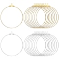 Miniatyrbillede 1 af 5: Øreringe Hoops Til Smykkefremstilling, 40 Stk 2 Farver 40mm Ørering Fremstilling Kit Bulk Beading Hoops Ørering Finding Rund