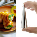 Miniatyrbillede 3 af 5: Konisk dansk rør i rustfrit stål, croissant spiral brødforme, stort dansk skruerør, bageværktøj (3 stk)