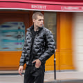 Miniatyrbillede 2 af 5: Herre Dunjakke Hætte Puffer Jakke Isoleret Letvægts Vinterjakke（4XL Sort）