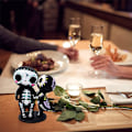 Miniatyrbillede 4 af 5: Sukkerskallefigurer, Resin Skeletpar Figur Gotiske Bordplade Ornamenter Håndværk Sukkerskalle Statue Dekoration
