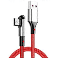 Pikkukuva 1 / 5: Nopea USB-latauskaapeli, tukee pikalatausta, punottu nylon-datakaapeli, USB - Micro USB -liitännät, punainen Red
