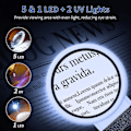 Miniatyrbillede 2 af 4: Forstørrelsesglas med LED-lys, stående, 25x 8x håndholdt foldbar lup, splinterfri forstørrelsesglas, hænder fri