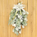 Miniatyrbillede 2 af 5: Hvid, 1 stk. kunstig juleguirlande, 19,7 tommer Poinsett
