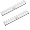Pikkukuva 1 / 3: 2 kpl 10 LED-liiketunnistimella varustetut valot, magneettiset kaapin alle kiinnitettävät valonauhat