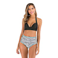 Miniatyrbild 4 av 5: Kvinnors högmidjade bikinis set push up bikini baddräkt tvådelad baddräkt badkläder kostym（L ränder）