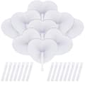 Hjerteformede papirvifter, foldbare, 24 stk. hvide papirvifter, håndholdte, foldbare bryllupsdekorationer, ideelle bryllupsgaver