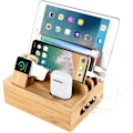 Miniatyrbilde 1 av 5: Bambus Multi-Device Ladestasjon og Oppbevaringsboks, Univer
