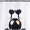 Miniatyrbillede 2 af 3: 1 stk. Leashy Funny Cat DIY bruseforhæng med kroge (sort kat, 15\"