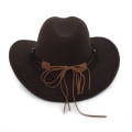 Miniatyrbild 2 av 4: Western Cowboy Top Hat Filt Hat brun